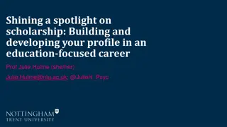 Building Your Profile in an Education-Focused Career: Insights from Prof. Julie Hulme