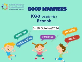 Weekly Plan for Good Manners and Learning Activities