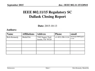 IEEE 802.11-15/1209r0 Regulatory Updates and Mission Statement