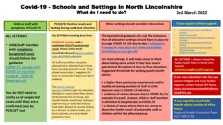 Managing COVID-19 Risks in Educational Settings: Guidance for North Lincolnshire - March 3, 2022