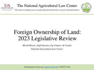 Foreign Ownership of U.S. Farmland: Legislative Review and Federal Proposals