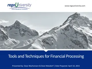 Financial Processing Tools and Techniques for Clarity Educational Community