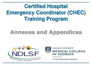 Hospital Emergency Coordinator CHEC Training Program Overview