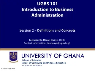 Understanding Business Concepts and Definitions with Dr. Daniel Quaye at UGBS