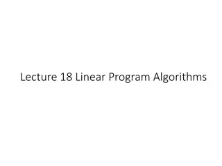 Linear Program Algorithms Overview