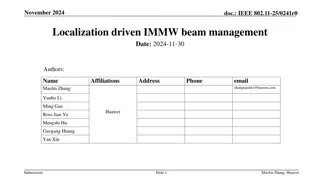 IMMW Beam Management for IEEE 802.11-25: November 2024 Update