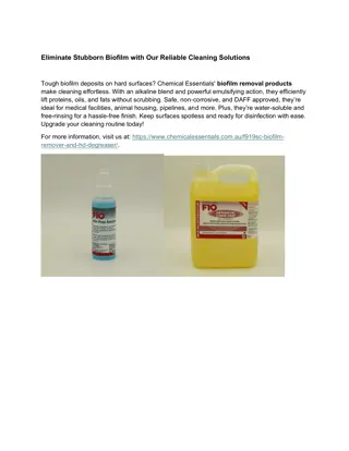 Eliminate Stubborn Biofilm with Our Reliable Cleaning Solutions