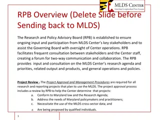 Research and Policy Advisory Board Overview for MLDS Center