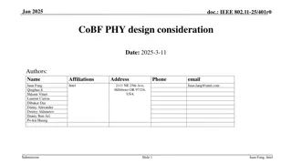 IEEE 802.11-25/401r0 CoBF PHY Design Considerations