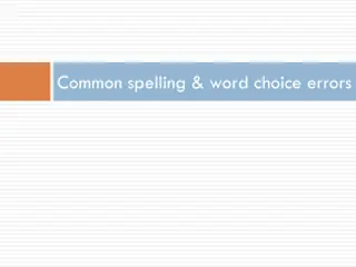 Avoid Common Spelling and Word Choice Errors