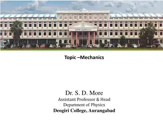 Mechanics in B.Sc. First Year Physics: Study of Motion by Dr. S. D. More