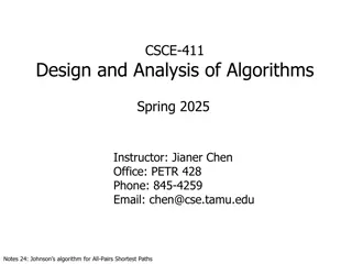 Advanced Algorithms: All-Pairs Shortest Paths Problem Solutions