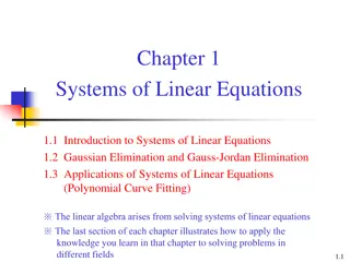 Linear Equations: Introduction, Gaussian Elimination, Curve Fitting