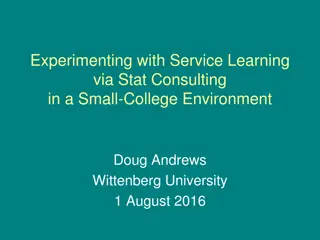 Stat Consulting and Service Learning in Small College Environment