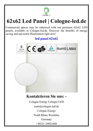 62x62 Led Panel | Cologne-led.de