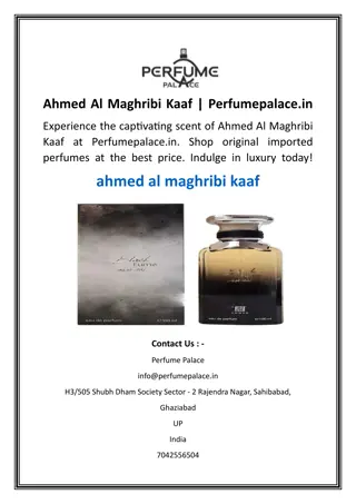 Ahmed Al Maghribi Kaaf  Perfumepalace.in