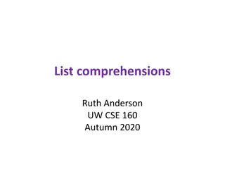 Python Comprehensions and Applications