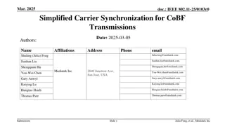 Simplified Carrier Synchronization for CoBF Transmissions in IEEE 802.11-25