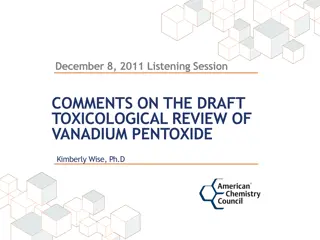 Toxicological Review of Vanadium Pentoxide: Key Recommendations and Classification Analysis