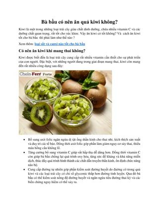 Bà bầu có nên ăn quả kiwi không