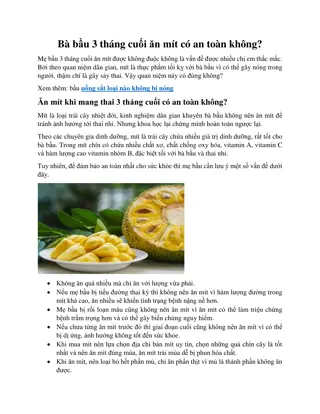 Bà bầu 3 tháng cuối ăn mít có an toàn không