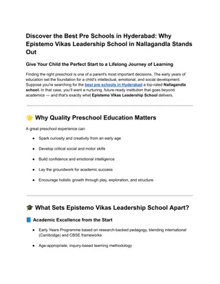 Discover the Best Pre Schools in Hyderabad_ Why Epistemo Vikas Leadership School in Nallagandla Stands Out