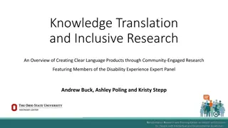 Clear Language Products: Knowledge Translation & Inclusive Research Overview