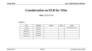 Consideration on ELR Operation for IEEE 802.11