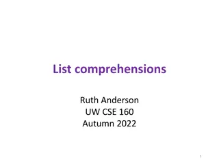Advanced List Comprehensions and Examples
