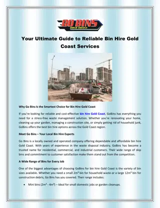 Your Ultimate Guide to Reliable Bin Hire Gold Coast Services