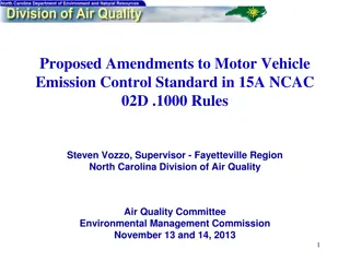Proposed Amendments to Motor Vehicle Emission Control Standards
