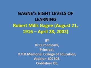Understanding Gagne's Eight Levels of Learning by Robert Mills Gagne