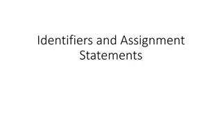 Programming Data Structures and Identifiers Overview