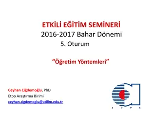 Effective Teaching and Learning Methods for Spring Semester 2016-2017