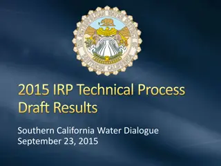 Southern California Water Dialogue IRP Technical Process Update