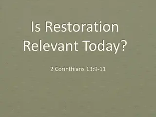 Restoration Relevancy Today: A Spiritual Journey Through Scriptures