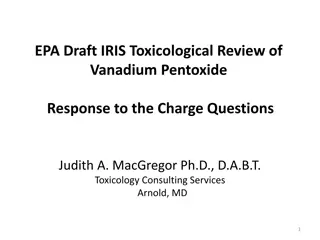 Draft IRIS Toxicological Review of Vanadium Pentoxide - Response and Recommendations