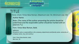 Professional Abstract Presentation Guidelines