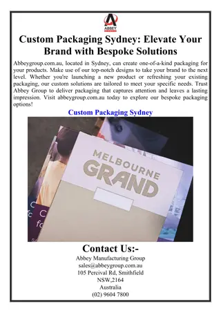 Custom Packaging Sydney: Elevate Your Brand with Bespoke Solutions