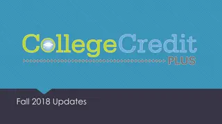 Ohio Dual Enrollment Updates Fall 2018