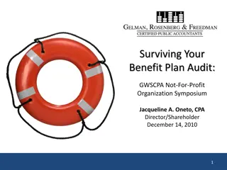 Surviving Your Employee Benefit Plan Audit Symposium with Jacqueline A. Oneto, CPA