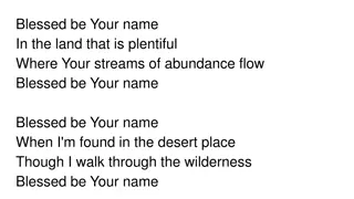Reflections on Blessed Be Your Name