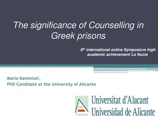Exploring the Impact of Counselling in Greek Prisons for Social Reintegration