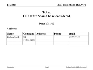 Consideration of IEEE 802.11-18/0391r1 TG.ax CID 11775 Comments