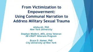 Addressing Military Sexual Trauma Through Communal Narration