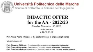 PhD School in Engineering Science - Didactic Offer for 2022/23