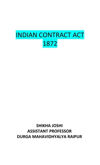 Indian Contract Act 1872 - Overview of Contract of Indemnity and Guarantee