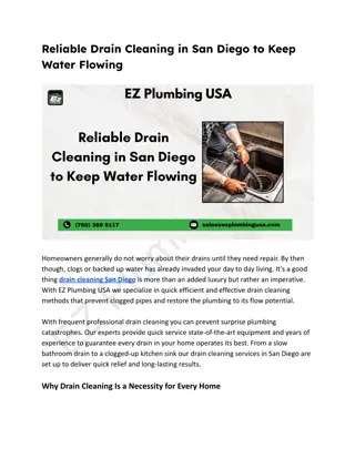 Reliable Drain Cleaning in San Diego to Keep Water Flowing