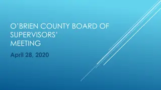 O'Brien County Board of Supervisors Meeting Agenda April 28, 2020