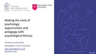 Enhancing Psychological Literacy and Education Opportunities